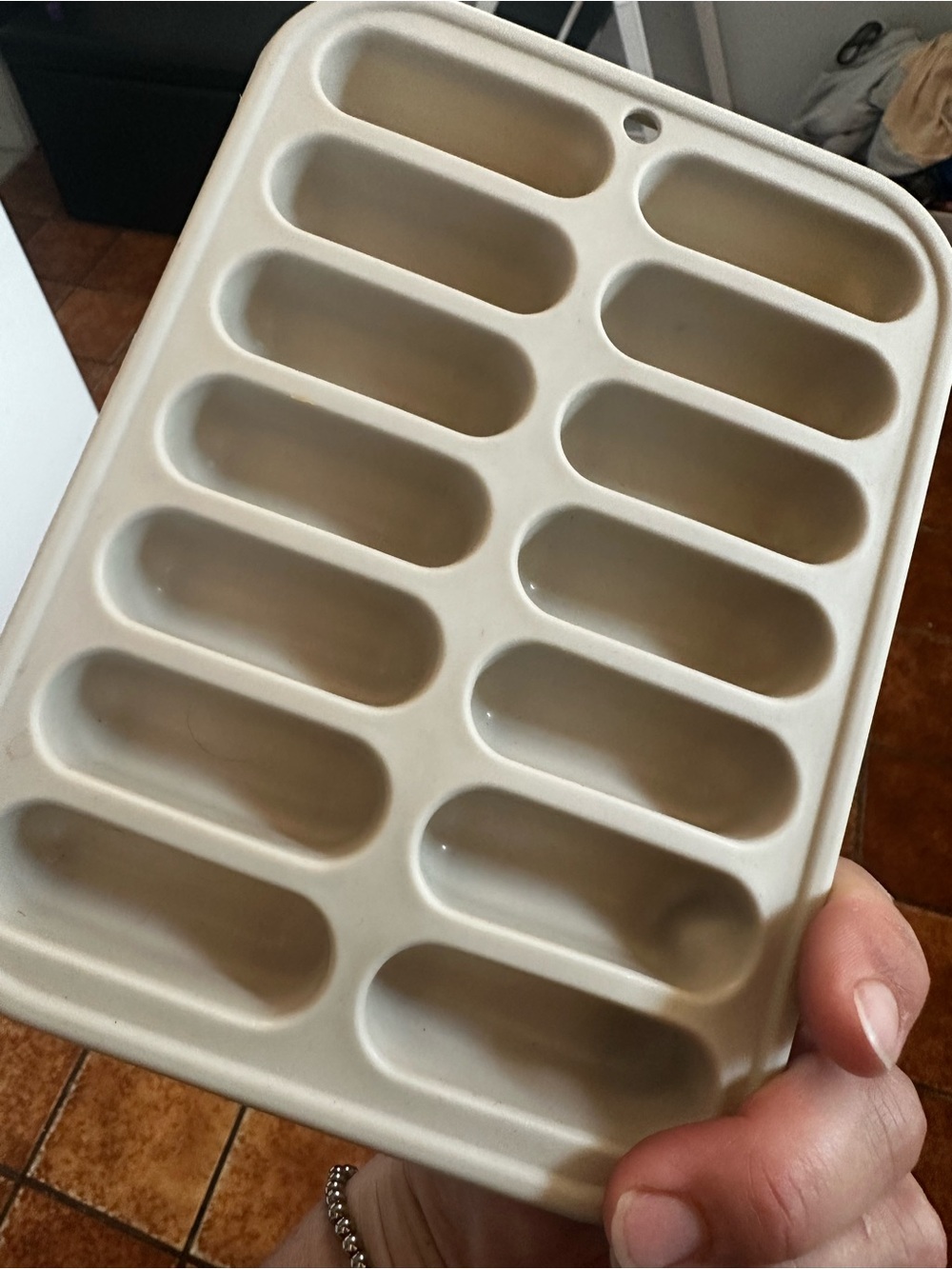 Beige Silicone ice tray